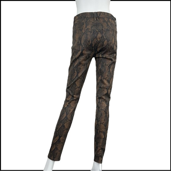 PAIGE Brown Snake Print HOXTON ULTRA SKINNY - Picture 3 of 10